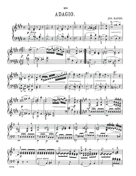 Adagio In E Major by Franz Joseph Haydn Sheet Music for Piano Solo at ...