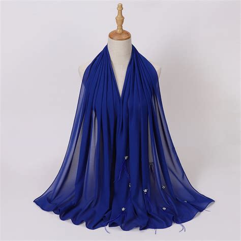 Women Soft Chiffon Rhinestone Long Scarf Shawl Fashion Hijab Head Wrap ...