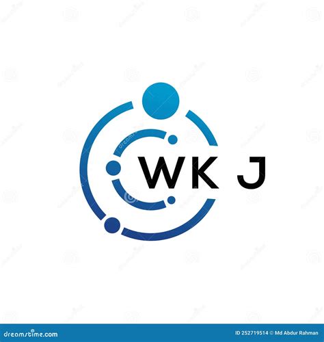 WKJ Letter Technology Logo Design on White Background. WKJ Creative ...