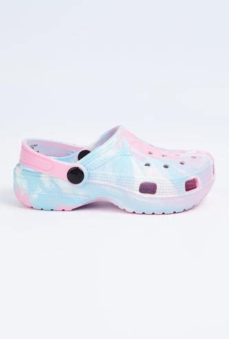 Girls Printed Clogs with Pivoting Strap