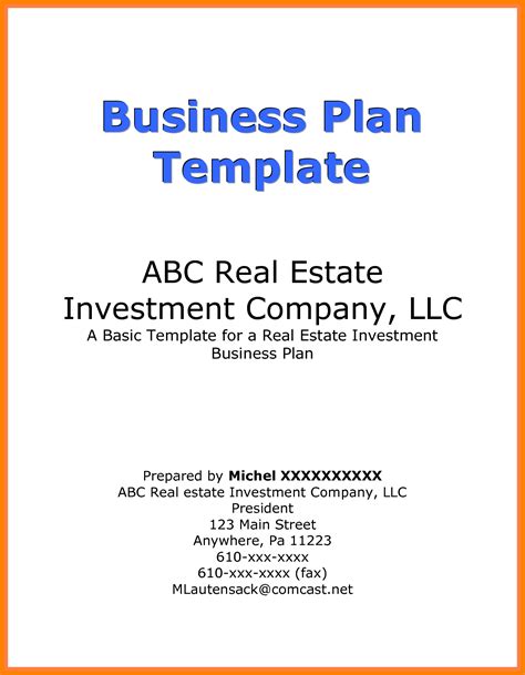 Business Plan Title Page 的图像结果
