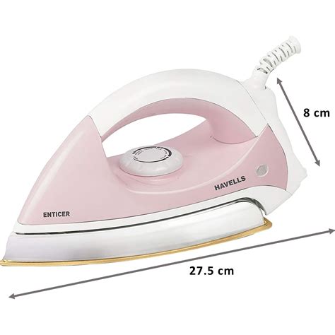 Havells 1000 W GHGDIAZP100 Enticer PTFE Coated Sole Plate Dry Iron (Ro ...