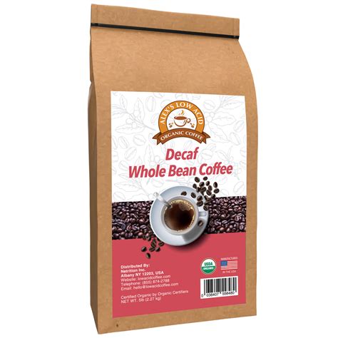 Alex's Low-Acid Organic Coffee™ - Decaf Whole Bean (5lbs)