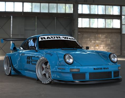 Porsche 911 RWB BLUE EDITION | CGTrader