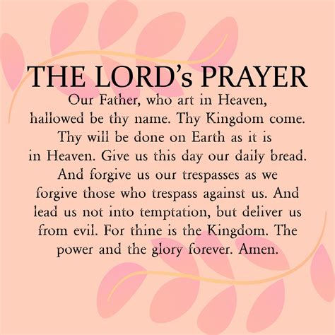 Free Printable The Lords Prayer