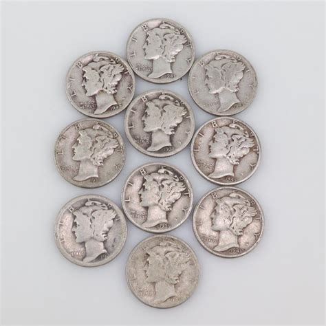 10 Mercury Silver Dimes | Property Room