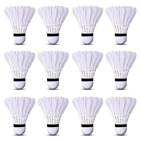 TEKNAXO | 10-PCS Shuttle Cocks (White) | Feather Shuttle Combo Pack of ...