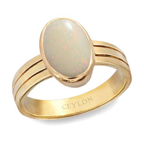 panchdhatu ring, white opal stone, shukra graha rashi ratna, opal ...