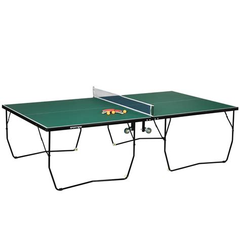 SPORTNOW 9FT Folding Table, Tennis Table, with 8 Wheels, for Indoor and ...