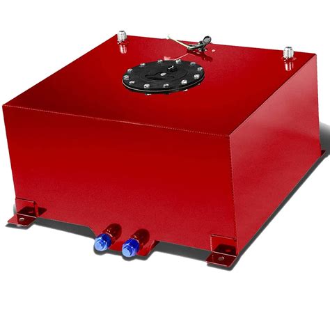 10 Gallon Red Coated Aluminum Racing/Drifting Fuel Cell Gas Tank+Level ...