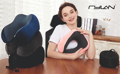Rylan Memory Foam Neck Pillow for Travel Neck Support Pillow with Rest ...