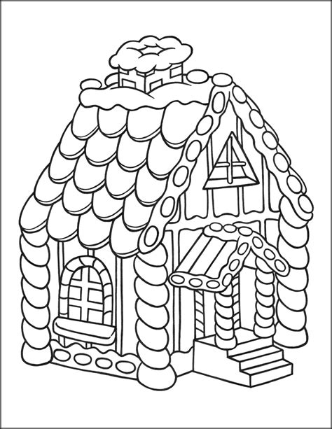 Gingerbread House Kids Coloring Page