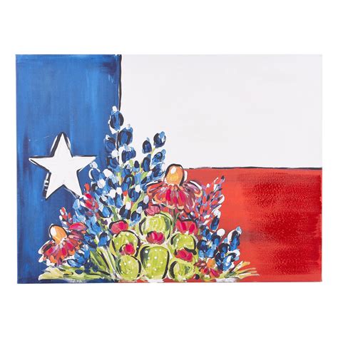 Display Your Texas Pride With Our Unique Wildflower Texas Flag Canvas ...