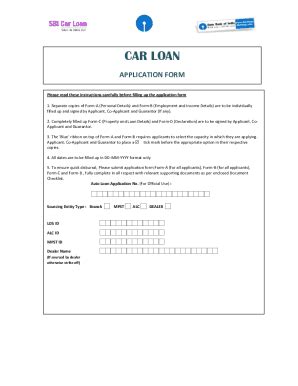 Car Loan Application Form - Blank Fillable Template | Fill Out, Print ...