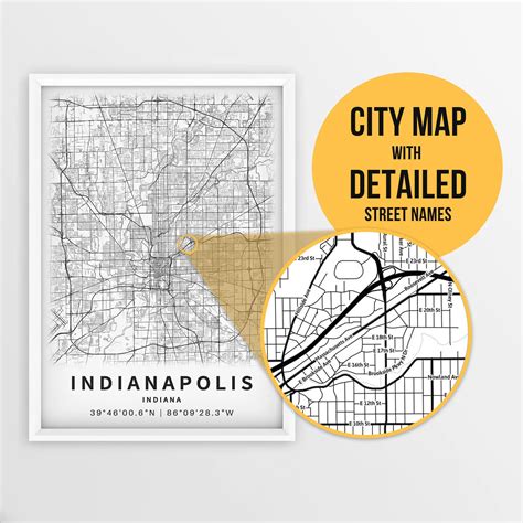 Free printable map indianapolis, Download Free printable map ...