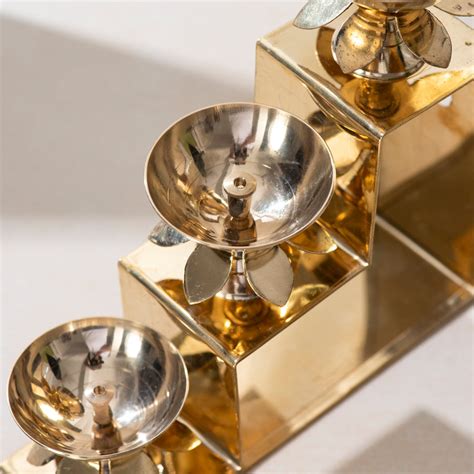 Traditional 3-Layered Lotus Brass Diya - Symbol of Purity & Wealth ...