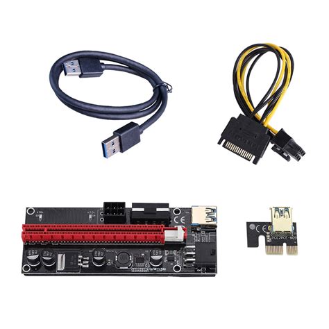 Buy 6-PCS Bitcoin Miner PCI-E Riser Card 1X to 16X Extender 6-pin ...