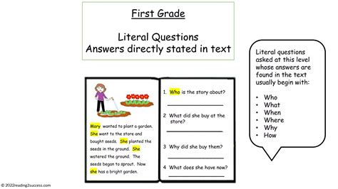 Teaching Kids Reading Comprehension Stages: How to Answer Literal ...