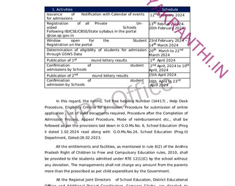 APSS, RTE - Notification for Submission of Online Applications for ...