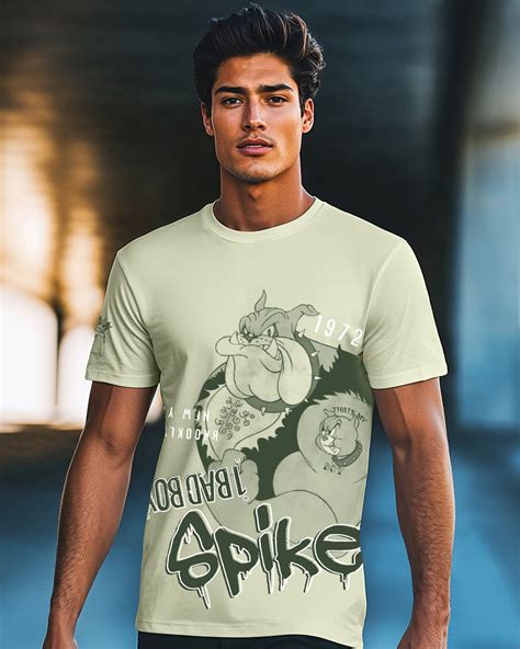 Buy Men's Fog Green Spike Graphic Printed T-shirt Online at Bewakoof