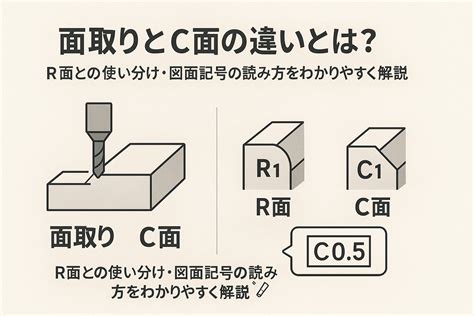 面取りとC面の違いとは？R面との使い分け・図面記号の読み方をわかりやすく解説