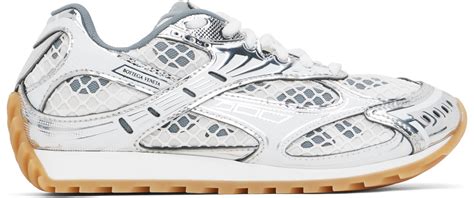 Bottega Veneta: Silver Orbit Sneakers | SSENSE