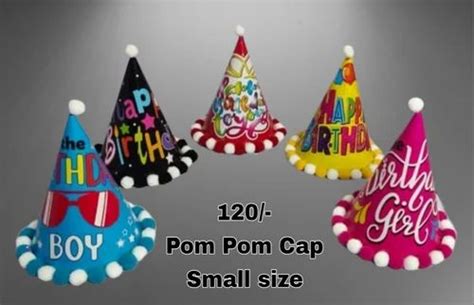 Party Caps - Pom Pom Birthday Cap Small SIze Manufacturer from New Delhi