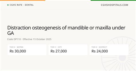 Distraction osteogenesis of mandible or… · CGHS Rate