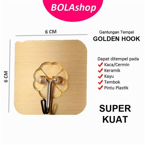 Jual Golden Hook Tempel Gantungan Tempel Kait Ajaib Super Kuat - Golden ...