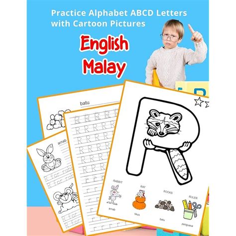 Buy English Malay Practice Alphabet ABCD letters with Cartoon Pictures ...