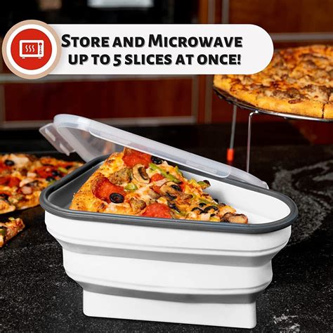 Buy Collapsible Pizza Slice Container Storage with Lids, Pizza Storage ...
