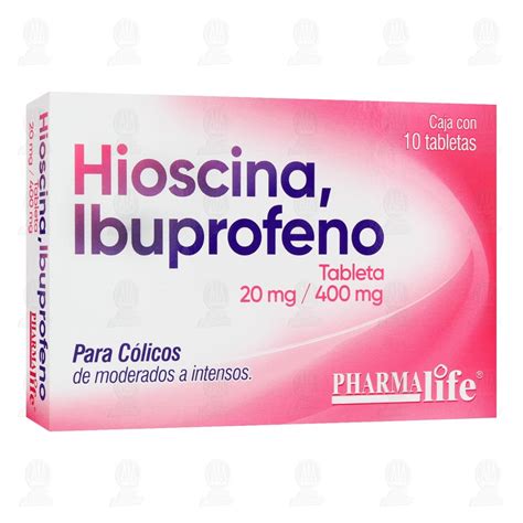 Hioscina/Ibuprofeno 20mg/400mg, 10 Tabletas Pharmalife.