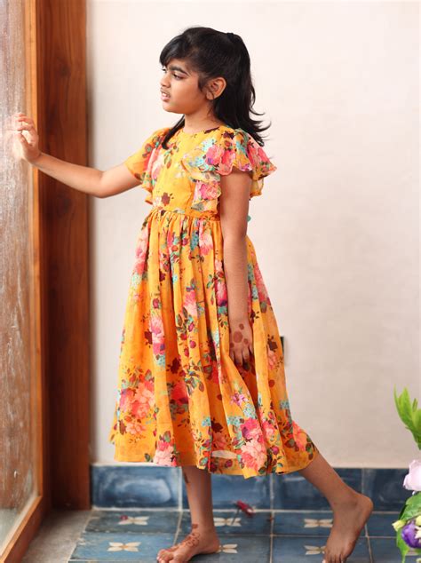 Orange Organza Mini – Magizham Boutique