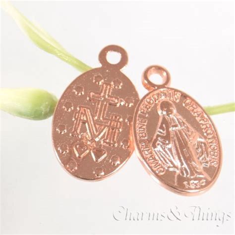 C&T 聖母メダイのチャーム ローズゴ ールド 十字架 クロス【10個入り】アクセサリーパーツ【SC2032】 | Charms & Things