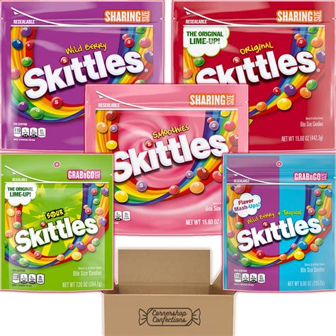 Skittles Lover's Shareable 5 Flavor Variety Pack - Nearly 4 Pounds - 5 ...