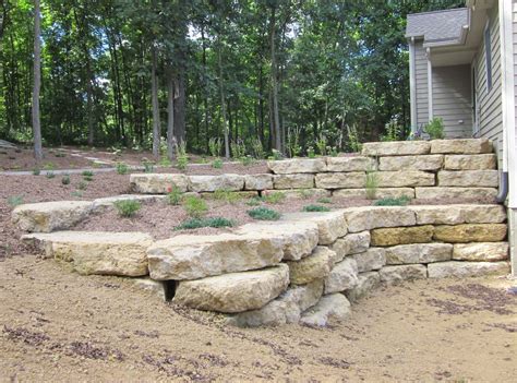 Natural Stone Retaining Wall Landscape