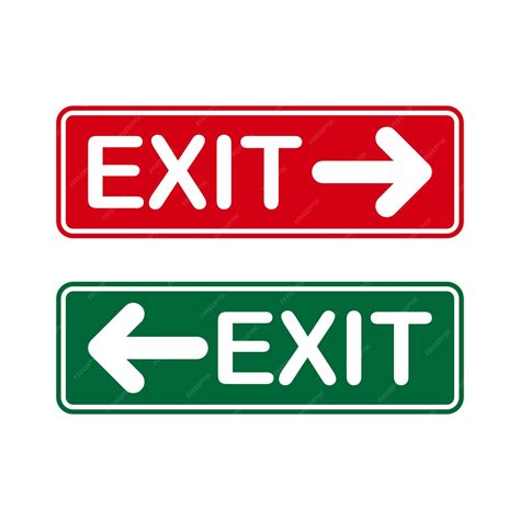Premium Vector | Exit signs red and green exit sign with an arrow ...