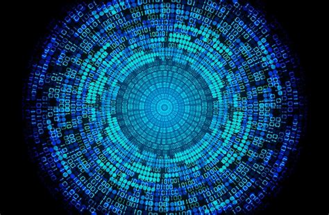 Blue eye binary cyber circuit future technology concept background ...