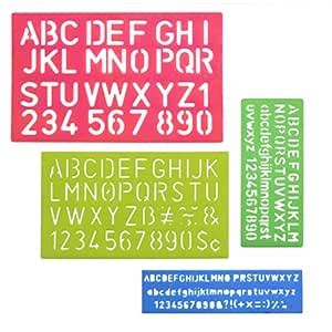 4pcs Plastic Letter and Number Stencil Alphabet Stencils Ruler ...
