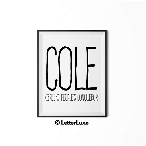 Cole Name Art - Personalized Wall Picture – LetterLuxe