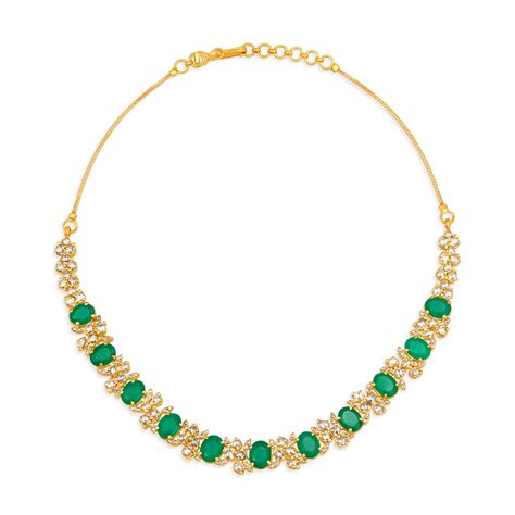 Aesthetic Onyx Studded Subtle Floral Design Gold Necklace Set