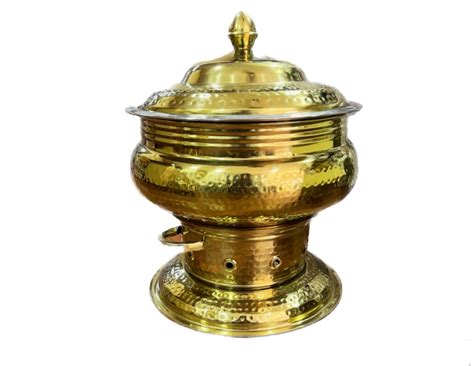 Gold Hammered Finish Round PVD Coating Chafing Dish Set, 6 Liter's, St ...