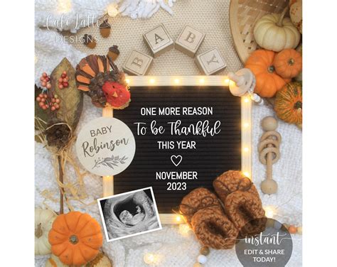 Thanksgiving Pregnancy Announcement Poem | Rossy Printable