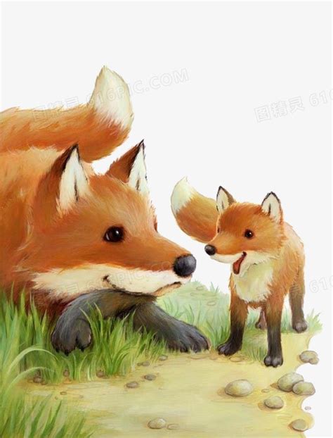 狐狸妈妈卡通图片-狐狸妈妈卡通图片素材免费下载-千库网