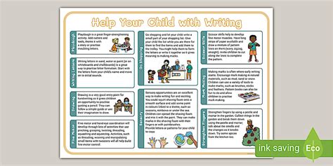 Help Your Child with Writing Muted Colours Parents Poster