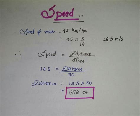 Speed of a man is 45 kmph what is distance traveled to 30 seconds ...