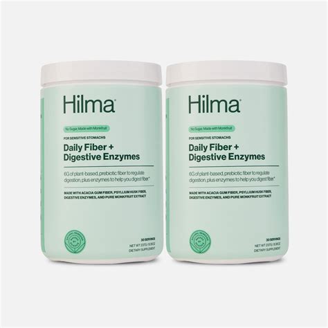 FSA Eligible Hilma Daily Fiber Supplement + Digestive Enzymes, 10 oz ...