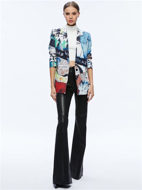 A+o X Basquiat Denny Blazer In Confidential | Alice + Olivia