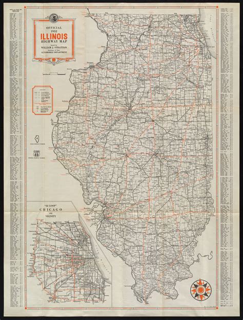 Official Illinois Highway Map, 1932 | Digital Collections at the ...