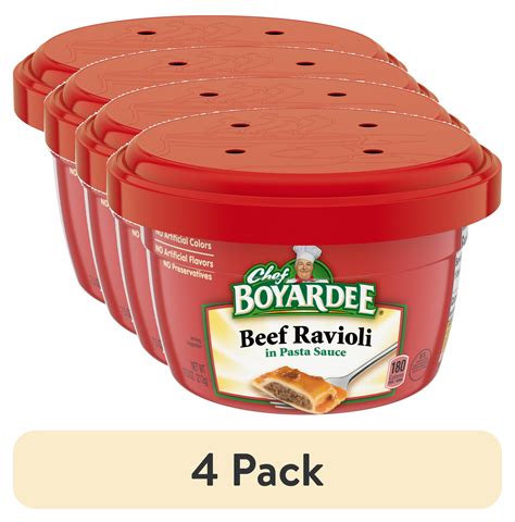 (4 pack) Chef Boyardee Beef Ravioli In Tomato & Meat Sauce , 7.5 oz ...